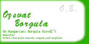 ozsvat borgula business card